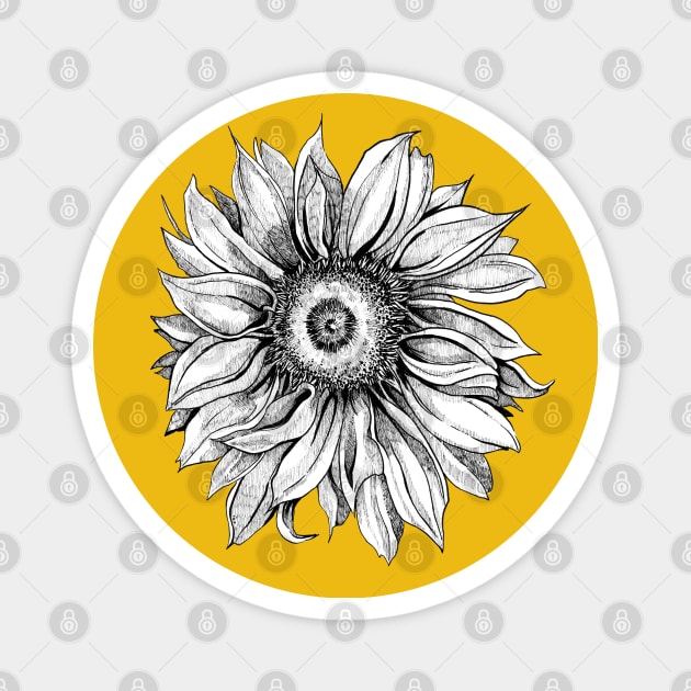 Ink - Sunflower Magnet by artofsuff